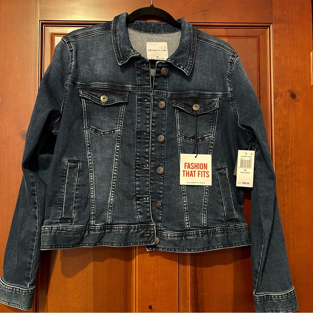 NWT Celebrity Pink Dark Blue Denim Jacket